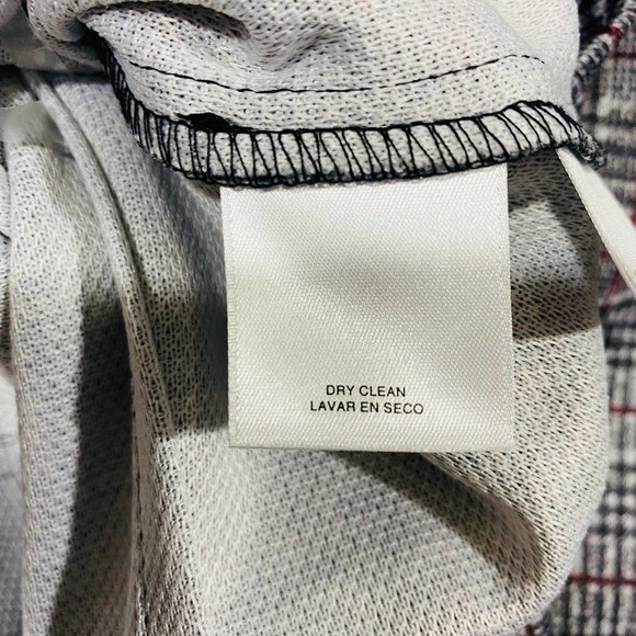 Nine West women's round neck long sleeve gray white check dress size M - Picture 5 of 7